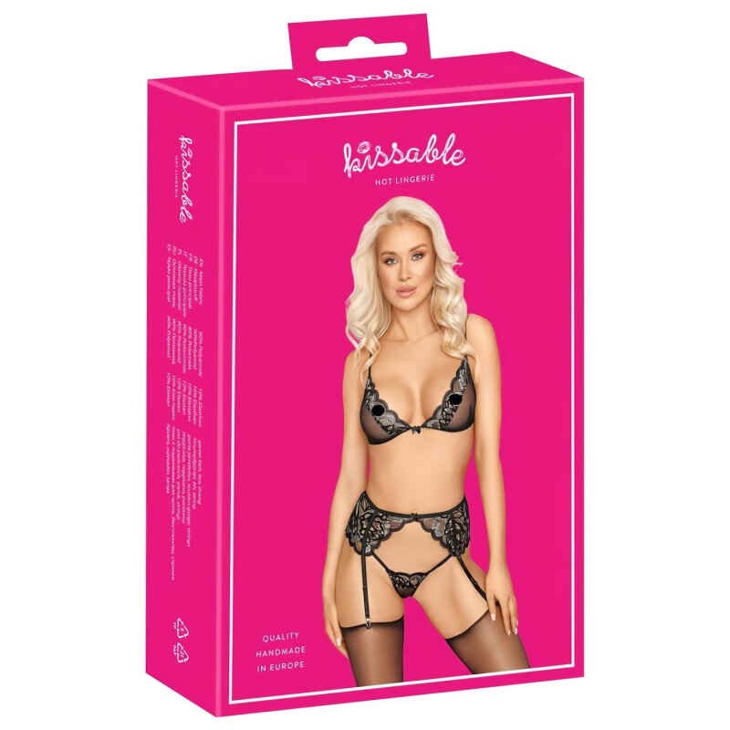 Kissable - sada spodnej bielizne (čierna)