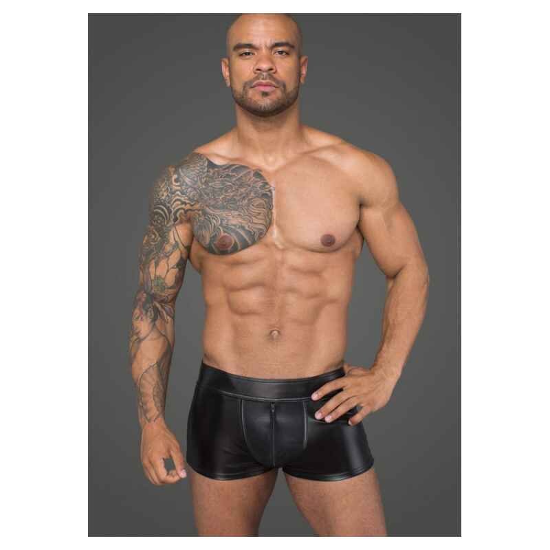 Noir Handmade H058 Men's Shorts Made of Powerwetlook and 3D Net - S