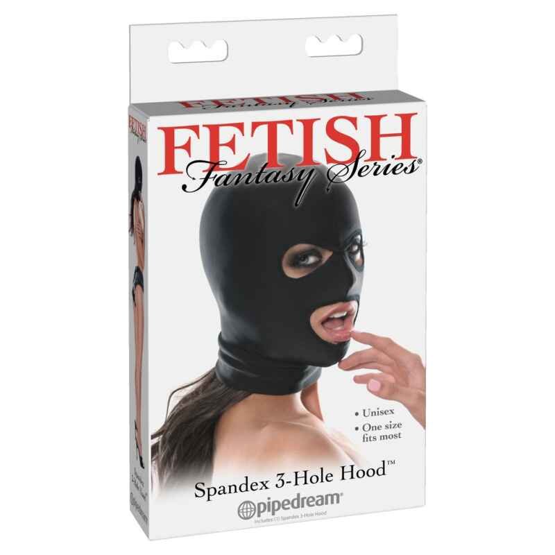 Fetish Fantasy Spandex 3-Hole Hood - maska s otvormi pre oči a ústa