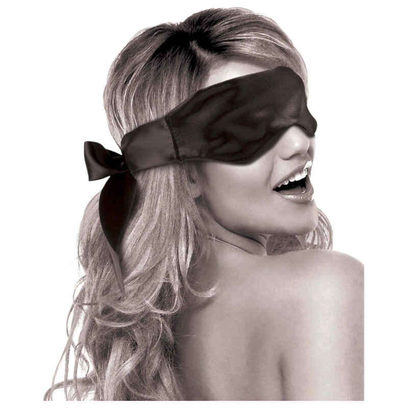 Fetish Fantasy - saténová maska na oči (čierna)