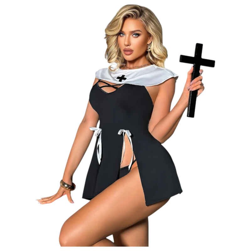 Kostým mníšky (čierny) - L