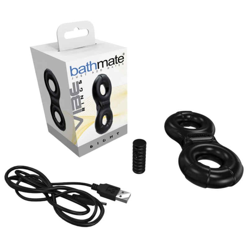 Bathmate Vibe Ring Eight - nabíjateľný vibračný erekčný krúžok (čierny)