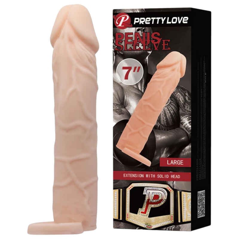 Pretty Love - návlek na penis s erekčným krúžkom - prírodný