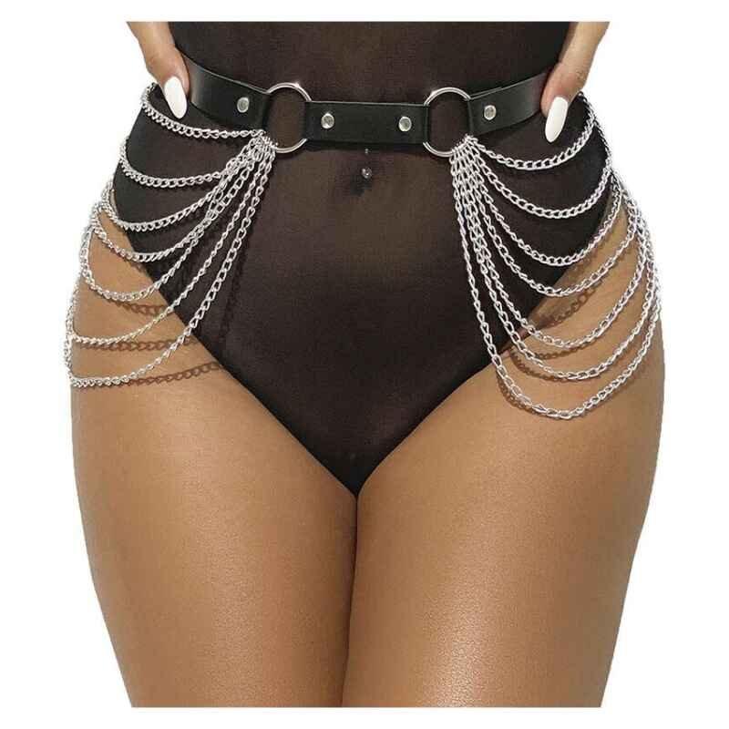 Subblime Fetish Leather Chainbelt Black