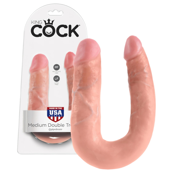 King Cock - dvojité dildo - stredné - telová farba