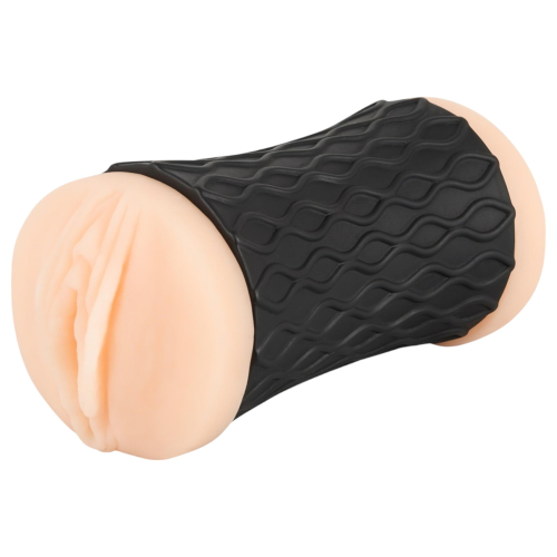 Nature Skin - vaginálny a análny masturbátor (prírodná-čierna)