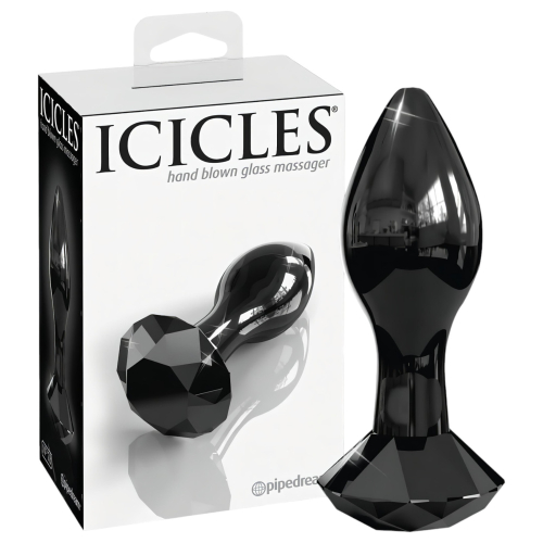 Icicles No. 78 - análny kolík - sklo - čierny