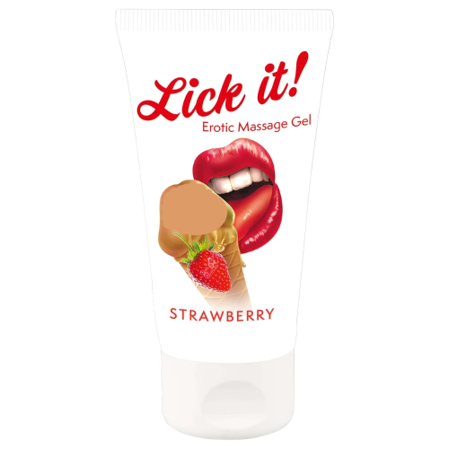 Lick it! - jedlý lubrikant 2v1 - jahoda - 50ml