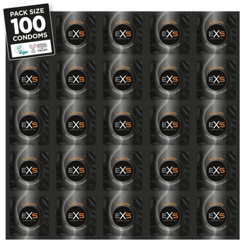 EXS Comfy Fit Black Latex Condoms 100 ks