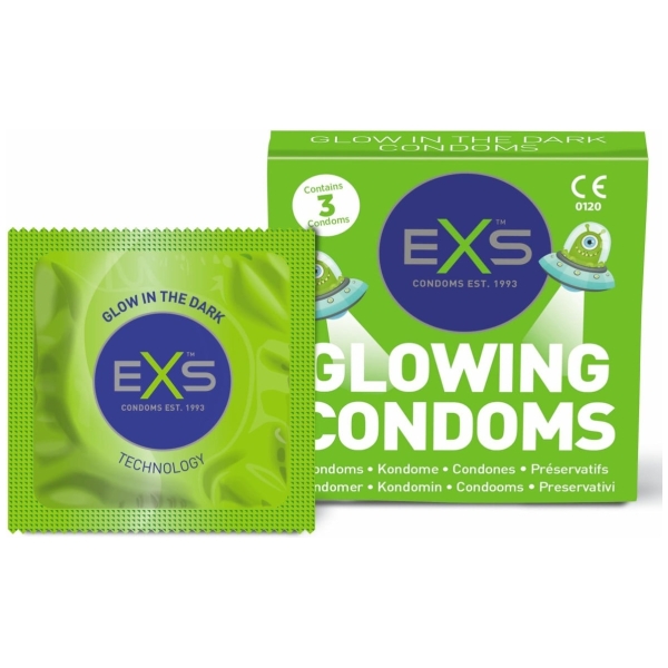 EXS Glow in Dark Condoms 3 ks