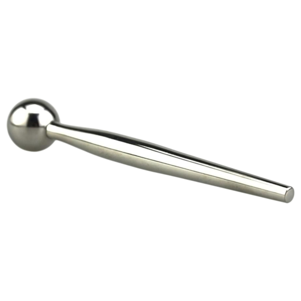 FukR - dilatátor do penisu s guľôčkami - kovový - 8 cm - strieborný