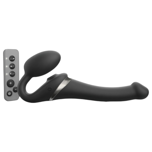 Strap-on-me - pripínací vibrátor s tlakovými vlnami - čierny