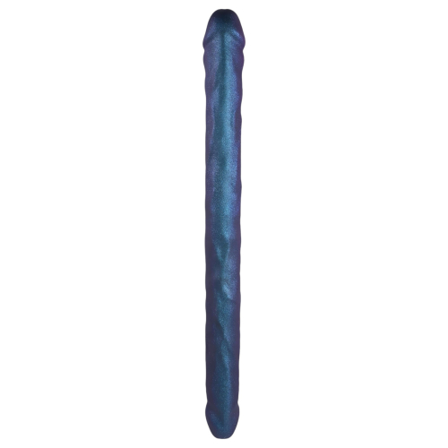 Strap-on-me - dvojité dildo - modrá metalická