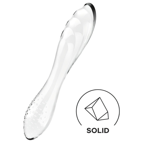 Satisfyer Dazzling Crystal 1 - obojstranné sklenené dildo - číre