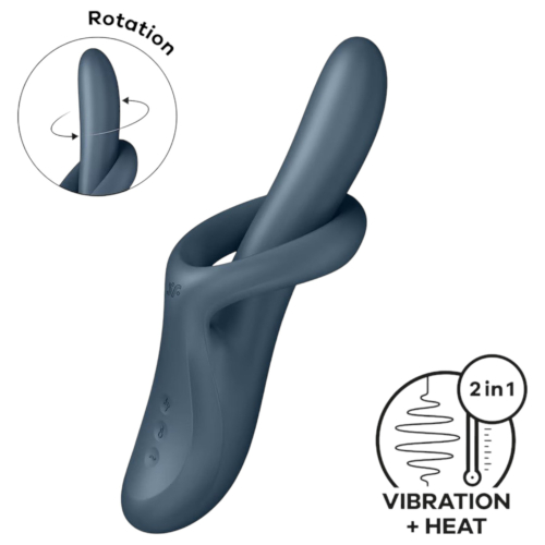 Satisfyer Heat Flex 4 - hrejivý vibrátor s ramenom na klitoris (sivý)