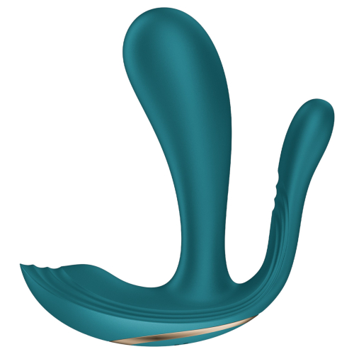 Satisfyer Top Secret+ - nositeľný vibrátor s 3 ramenami (zelený)