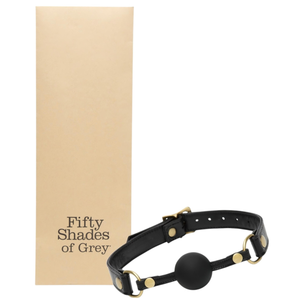 Fifty Shades of Grey - erotická zátka do úst - čierna
