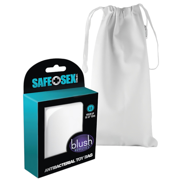 Safe Sex - antibakteriálne úložné vrecko - biele - veľkosť L