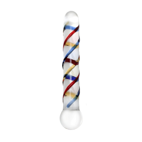 Rimba Rachella - dvojitý sklenený dildo - číry/farebný