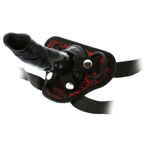Dreamtoys Blaze - nasadzovacie dildo s postrojom (čierne)