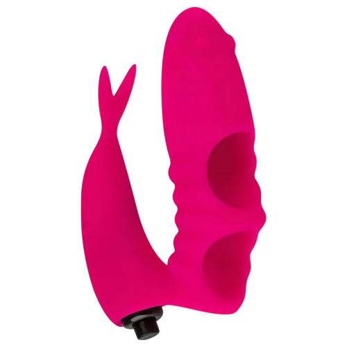 Easytoys - vibračný prstový stimulátor - 2v1 - ružový