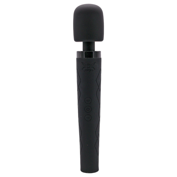 Pixey Deluxe Black Velvet - wand vibrátor L (čierny)