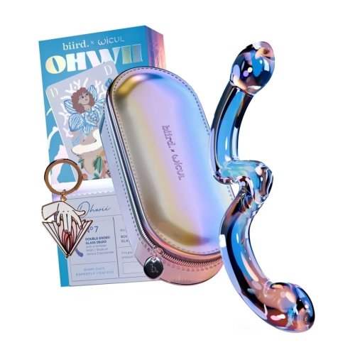 Dildo Biird OhWii by WiCul obojstranné sklenené modré