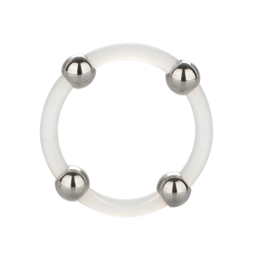 Krúžok na penis CalExotics Steel Beaded transparentný L