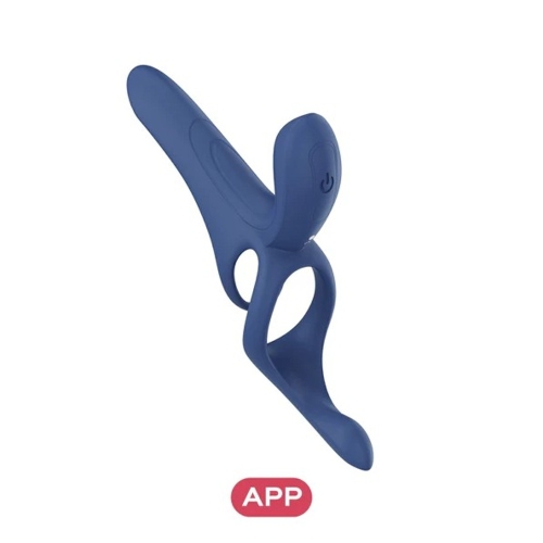 Krúžok na penis HONEY PLAY BOX PLEASURE PIVOT App Controlled Couples modrý