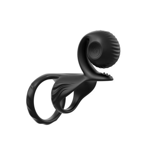 Krúžok na penis Snail Vibe JOVI Dual Couples Stimulator čierny