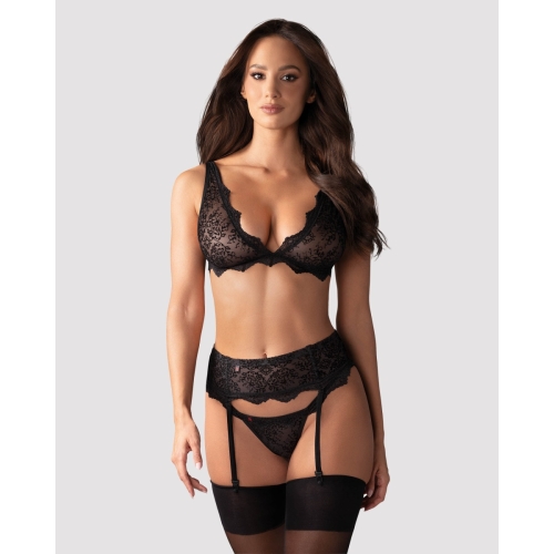 Súprava Obsessive EMPERITA SET čierna L-XL