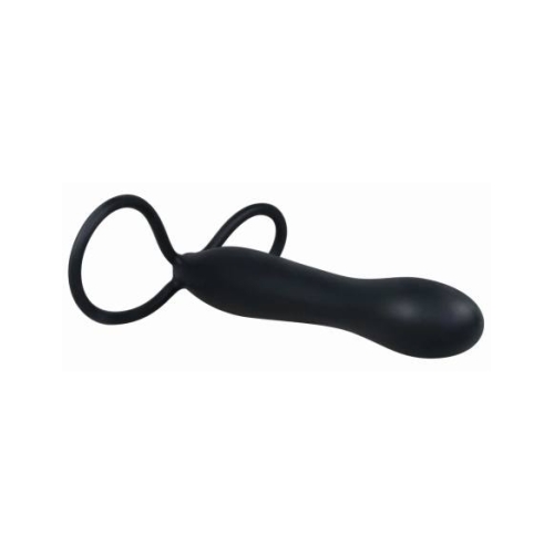 You2Toys - análny dildo a erekčný krúžok - čierny