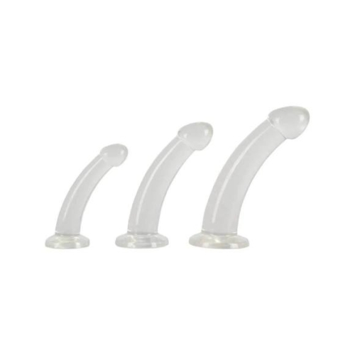 Crystal Clear - análna dildo sada - 3 diely - priehľadné