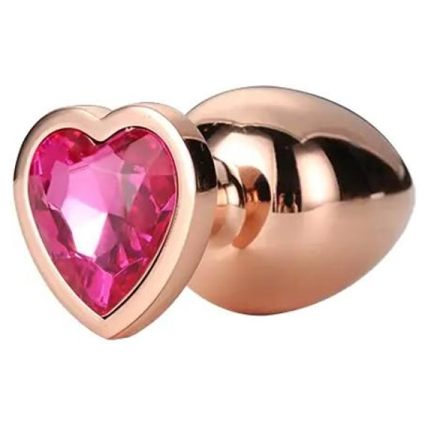 Gleaming Love análny kolík rosegold ružové srdce M