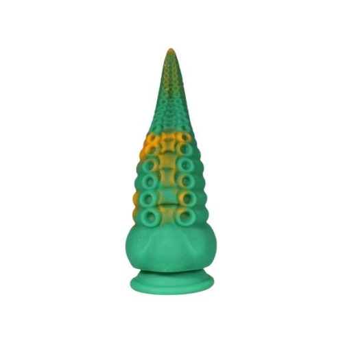 OgazR Octopuss - dildo v tvare chápadla - 21 cm - zeleno-žlté