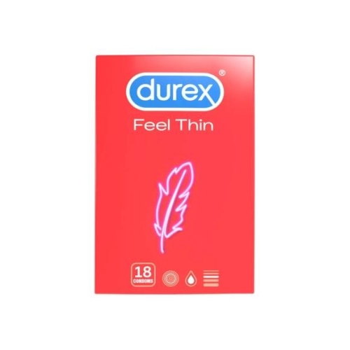 Durex - kondómy Feel Thin - extra tenké pre prirodzený pocit - 18 ks