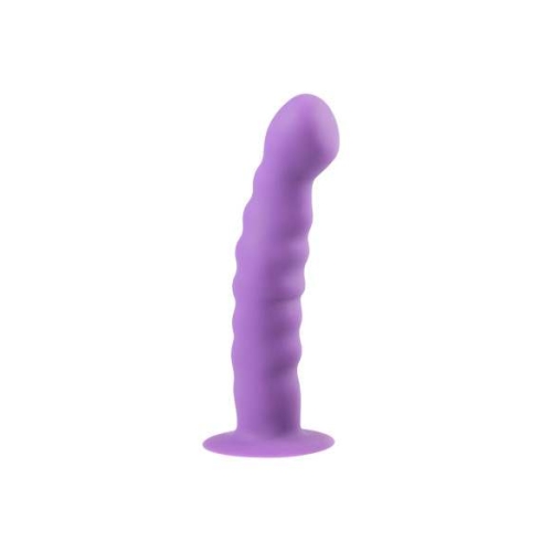 Easytoys - dildo s vlnitým povrchom a prísavkou - fialové