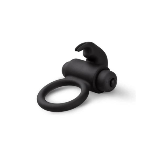 EasyToys - vibračný erekčný krúžok s králikom - čierny