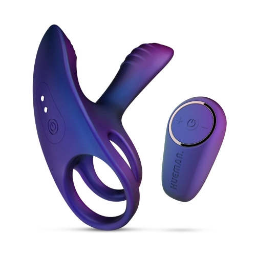 Krúžok na penis HUEMAN Infinity Ignite Vibrating Cock Ring modrý