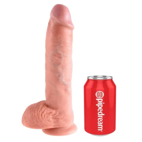 King Cock - realistický dildo s semenníkmi - 25 cm - telová farba