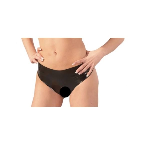 LATEX - dámske otvorené nohavičky - čierne - S-L