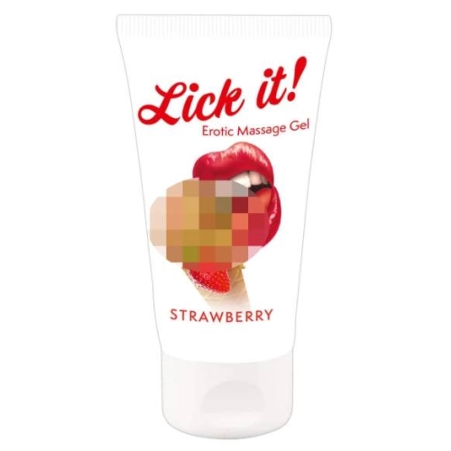 Lick it! - jedlý lubrikant 2v1 - jahoda - 50ml
