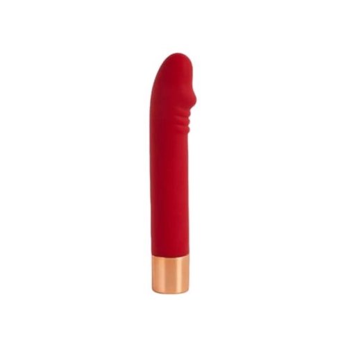 Charming Vibe Dick - vibrátor na G-bod - nabíjateľný - červený