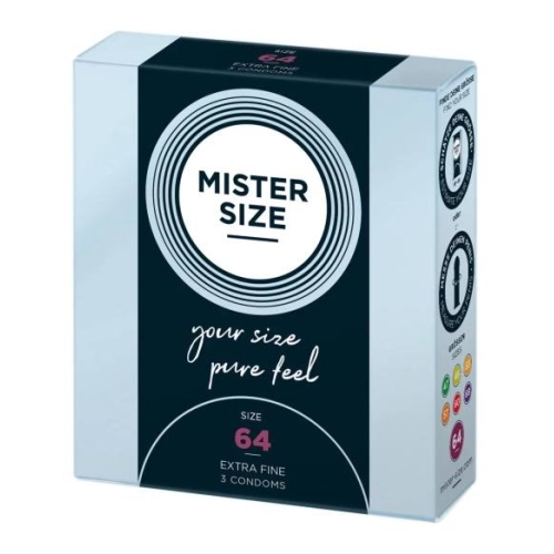 Mister Size - tenký kondóm - 64 mm - 3 ks