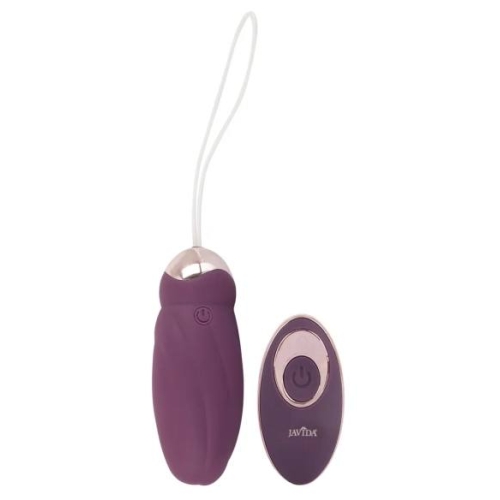 Javida - vibro vajíčko s diaľkovým ovládaním a rotujúcimi perličkami - fialové