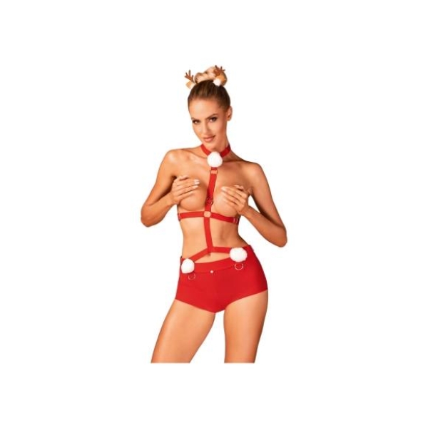 / Obsessive Ms Reindy - Dámsky sobí kostým set (2 diely) - červený