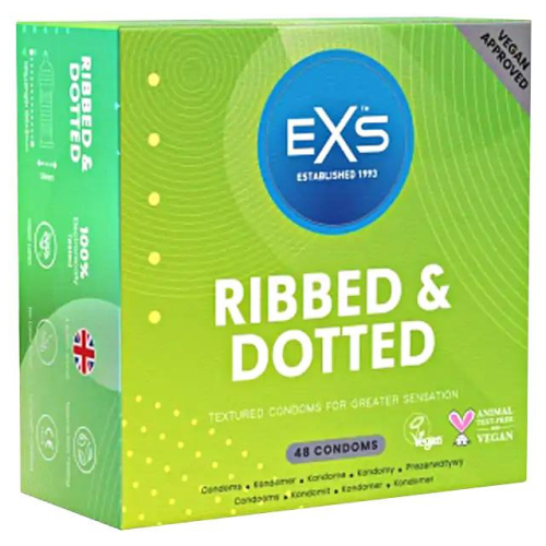 EXS Ribbed and Dotted pack Kondómy 48 ks