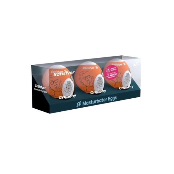 Satisfyer Egg Crunchy - masturbátor vajíčko set - 3 kusy