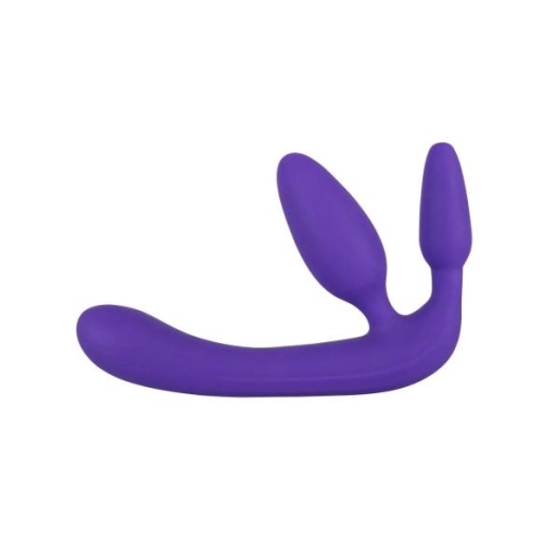 Trojitý - dildo bez postroja - silikón - fialový