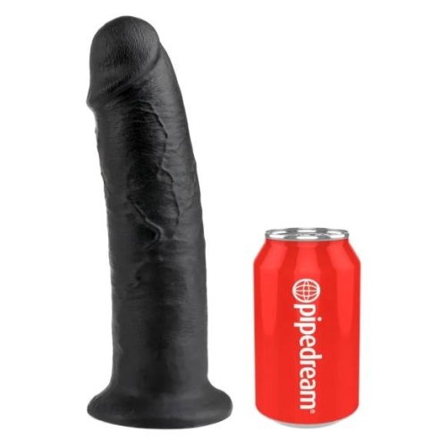 King Cock - realistický dildó s prísavkou - čierny 25 cm